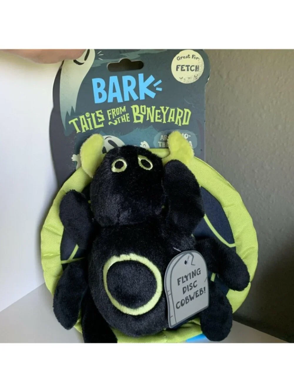 Bark Halloween Dog Chew Toy Crinkle Spider Web Fetch Tails Boneyard 2 Pc